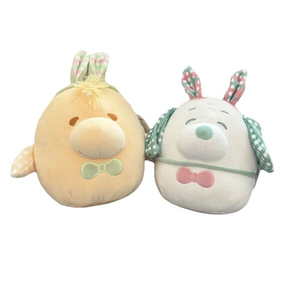 Peanuts Squishmallows Snoopy & Woodstock Easter Bunny Ears 10" Plush Set. New - Picture 1 of 4